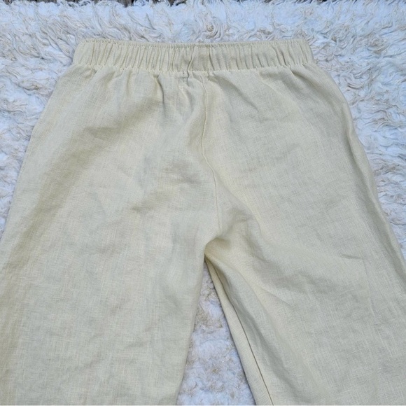 S Pants Anna Lane Cream Off White Linen Drawstring EUC - Picture 7 of 8